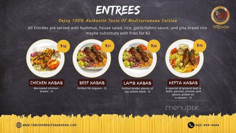 Taboon Mediterranean - Los Alamitos, CA menu_pic