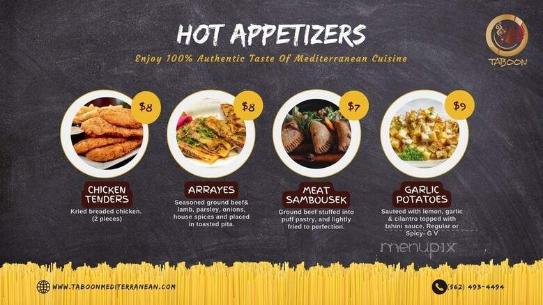 Taboon Mediterranean - Los Alamitos, CA menu_pic