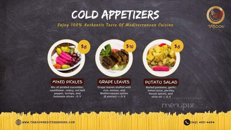 Taboon Mediterranean - Los Alamitos, CA menu_pic