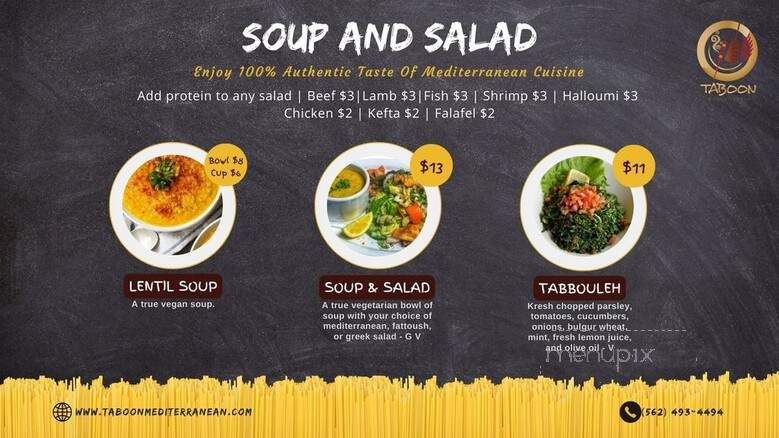 Taboon Mediterranean - Los Alamitos, CA menu_pic