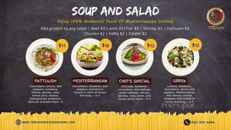 Taboon Mediterranean - Los Alamitos, CA menu_pic