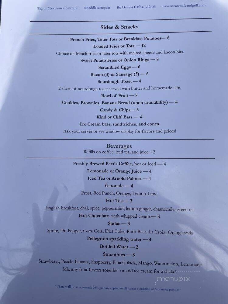 Oceans Cafe and Grill - Venice, CA menu_pic