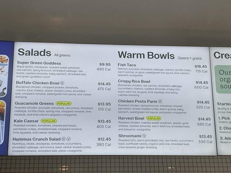 sweetgreen - Walnut Creek, CA menu_pic