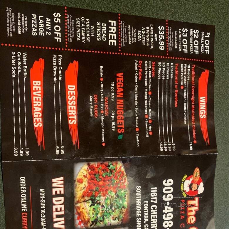 The Curry Pizza Company - Fontana, CA menu_pic