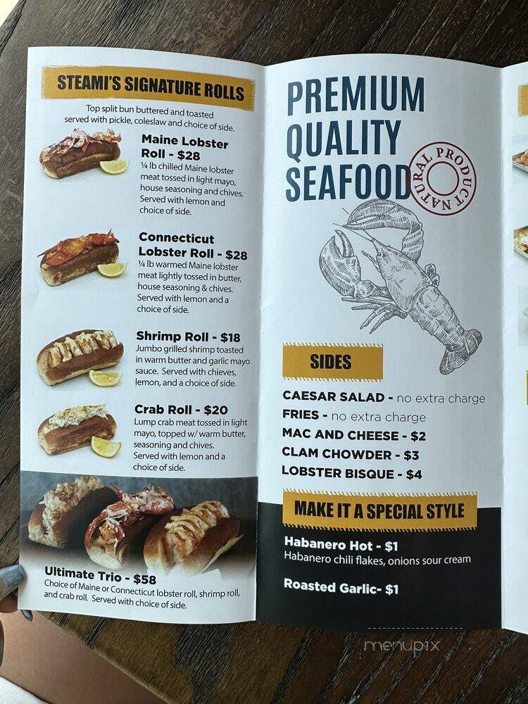Steami's Lobster - Duluth, GA menu_pic