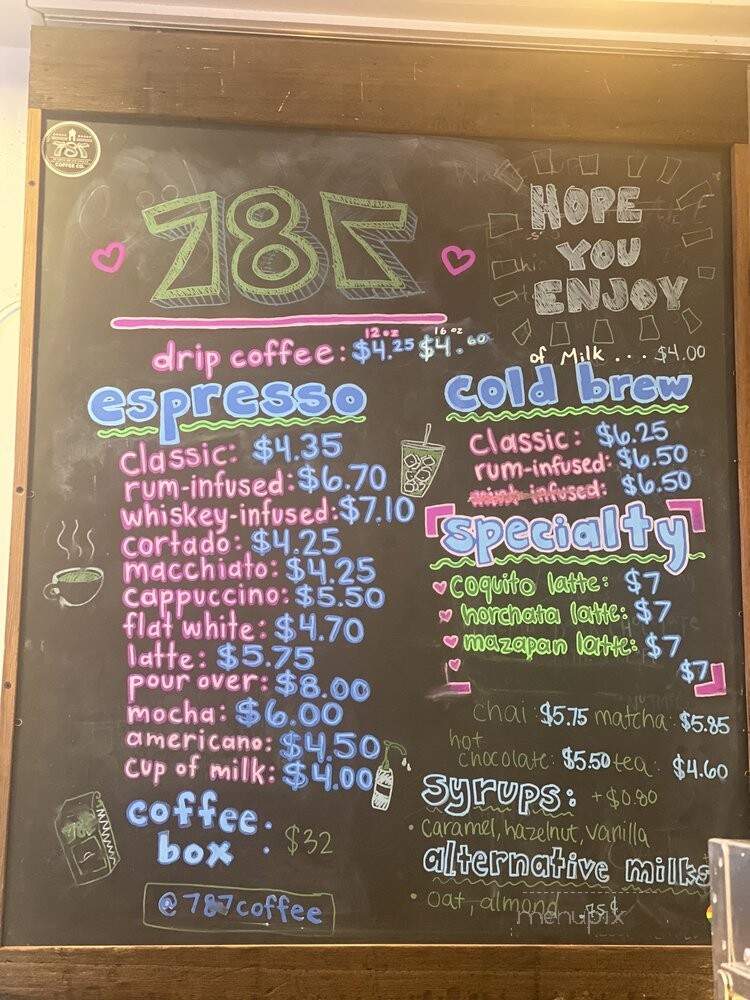 787 Coffee - New York, NY menu_pic