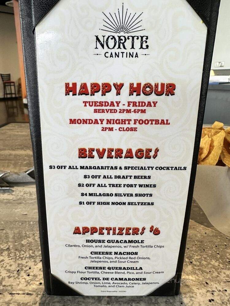 Norte Cantina - Reno, NV menu_pic