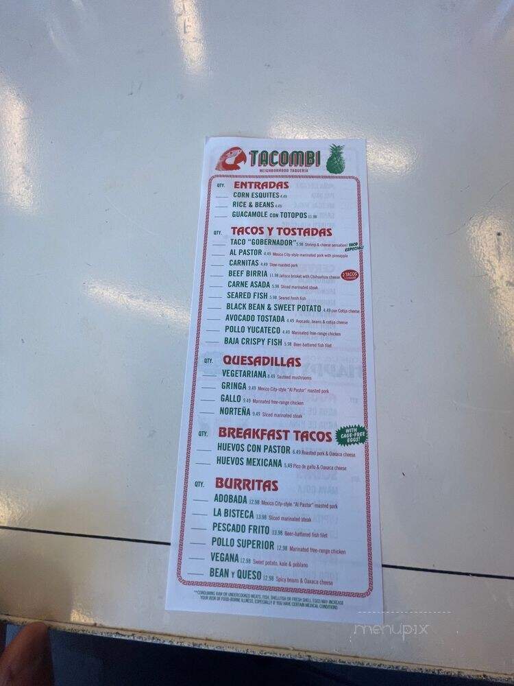 Tacombi - Arlington, VA menu_pic