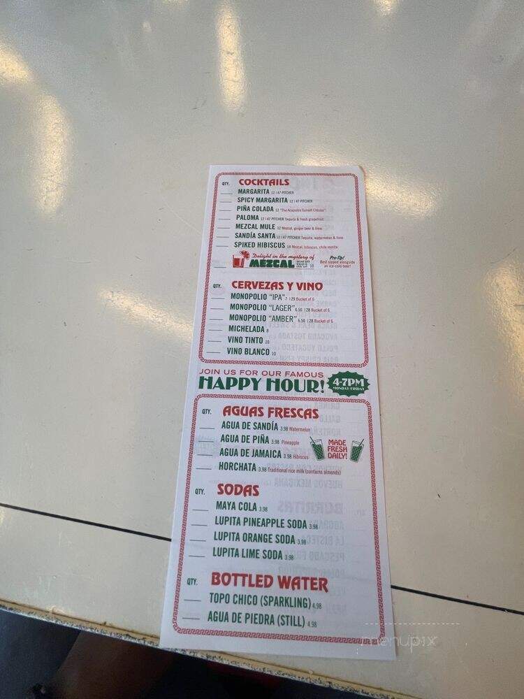 Tacombi - Arlington, VA menu_pic