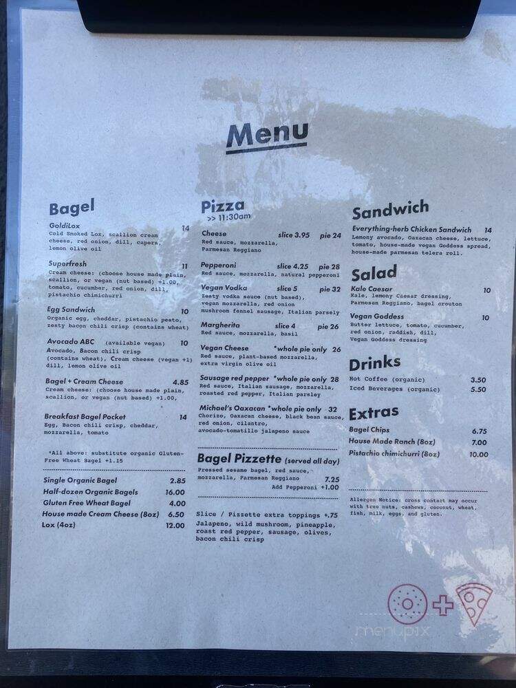 Bagel and Slice - Los Angeles, CA menu_pic