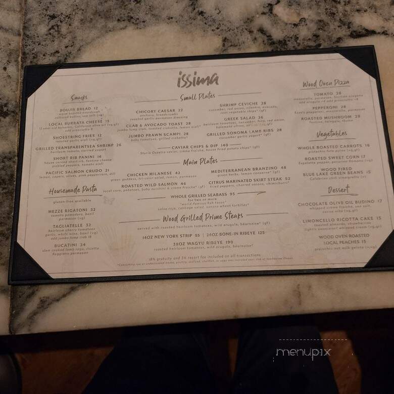 Issima - West Hollywood, CA menu_pic