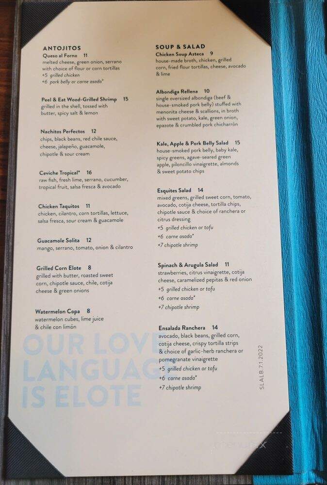 Solita Tacos & Margaritas - Long Beach, CA menu_pic