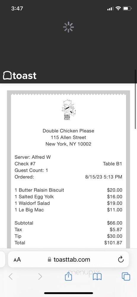 Double Chicken Please - New York, NY