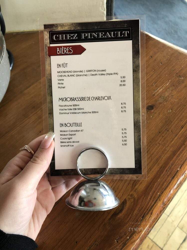 Chez Pineault - Baie-Saint-Paul, QC menu_pic