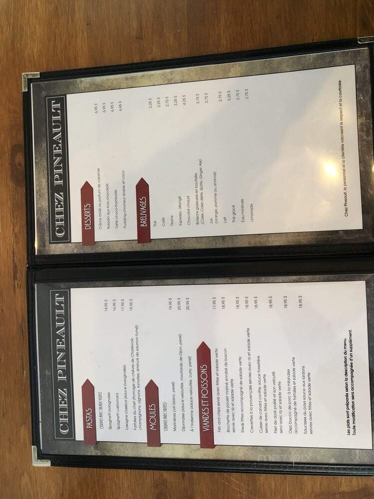 Chez Pineault - Baie-Saint-Paul, QC menu_pic