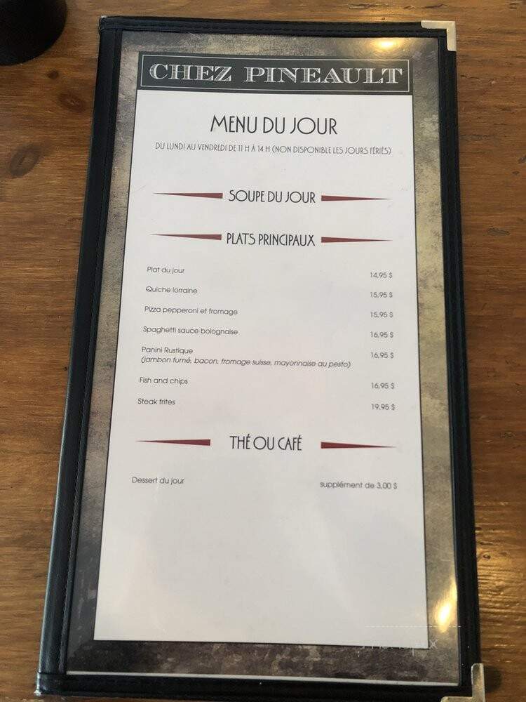 Chez Pineault - Baie-Saint-Paul, QC menu_pic