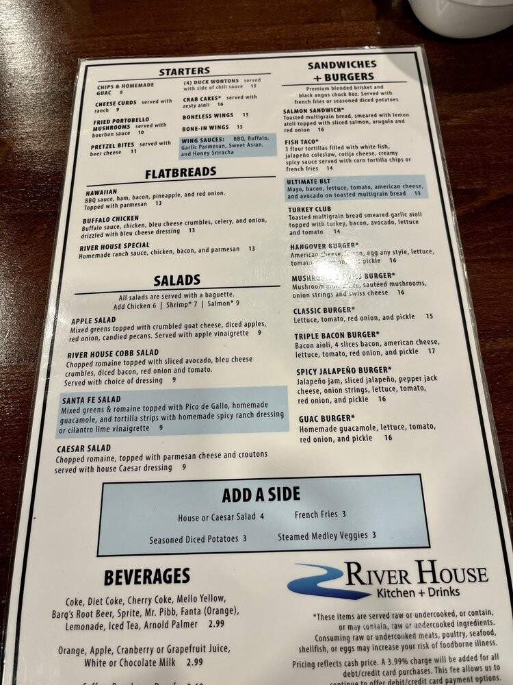 River House Kitchen + Drinks - Hutchinson, MN menu_pic