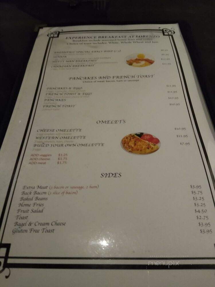 Lorenzo Bar & Grill - Ottawa, ON menu_pic