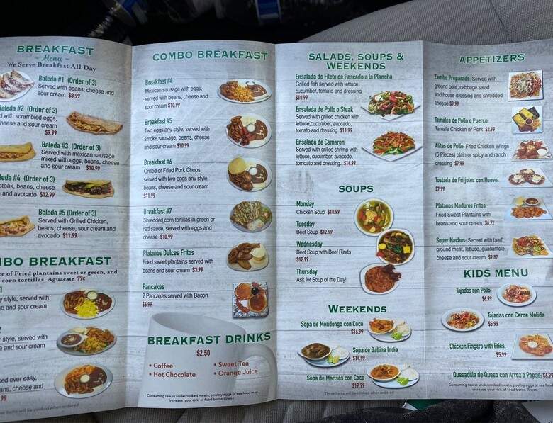 Sabor Hispano 2 - Wilmington, NC menu_pic