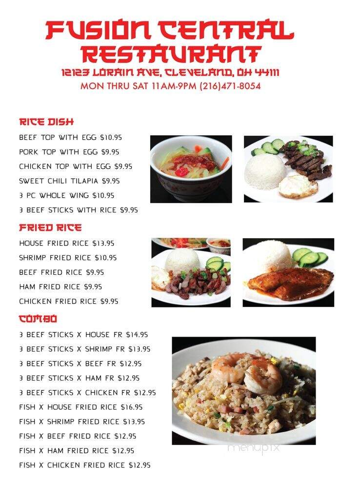 Fusion Central Restaurant - Cleveland, OH menu_pic
