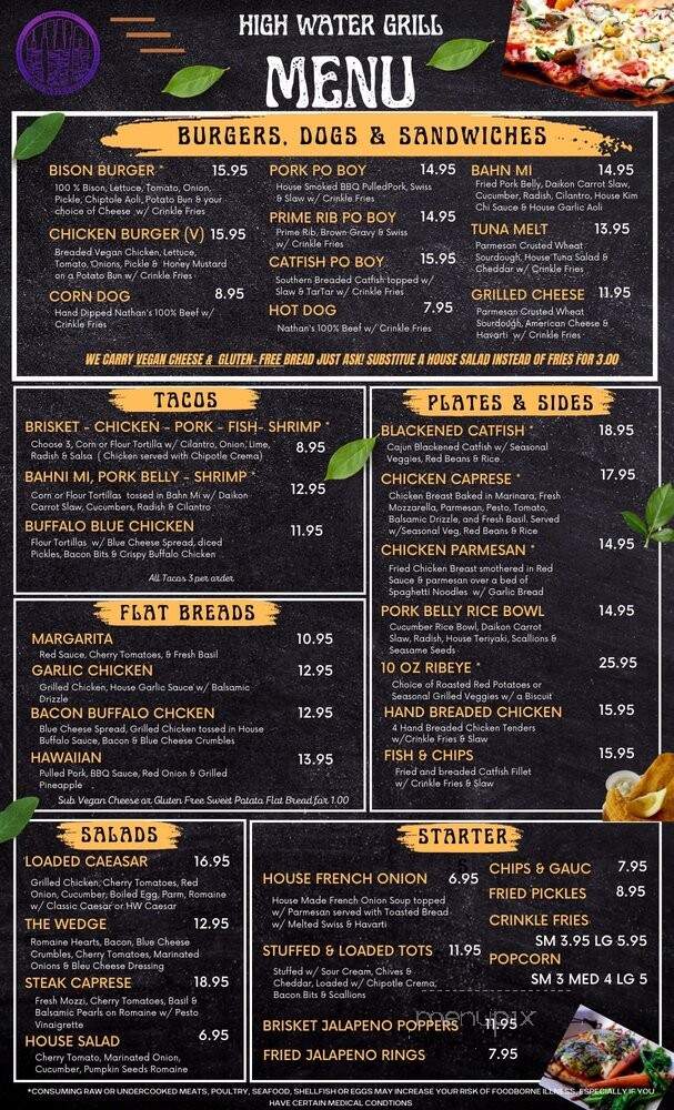 High Water Grill & the Rong Bar - Silverton, OR menu_pic