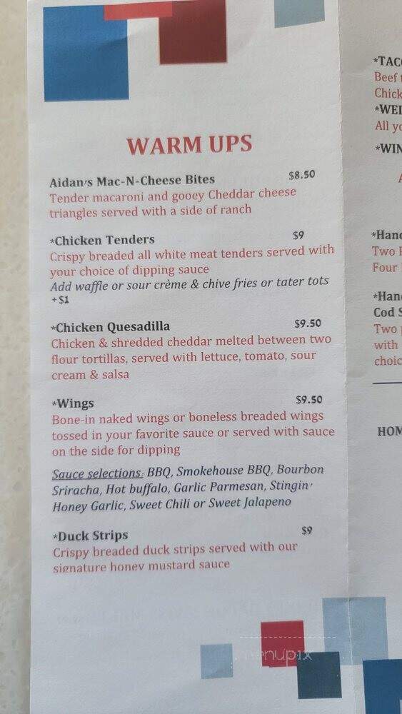 Nite Owls - Slinger, WI menu_pic