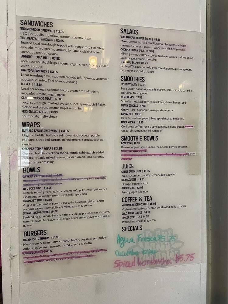Plant Based Paradise Kaimuki - Honolulu, HI menu_pic