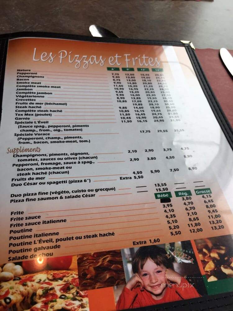 L'Eveil - L'Islet, QC menu_pic