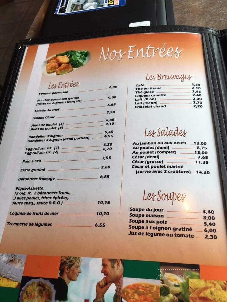 L'Eveil - L'Islet, QC menu_pic
