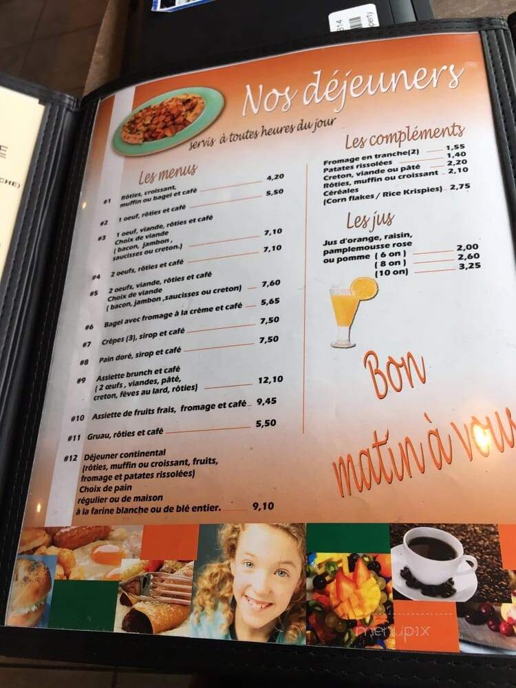 L'Eveil - L'Islet, QC menu_pic
