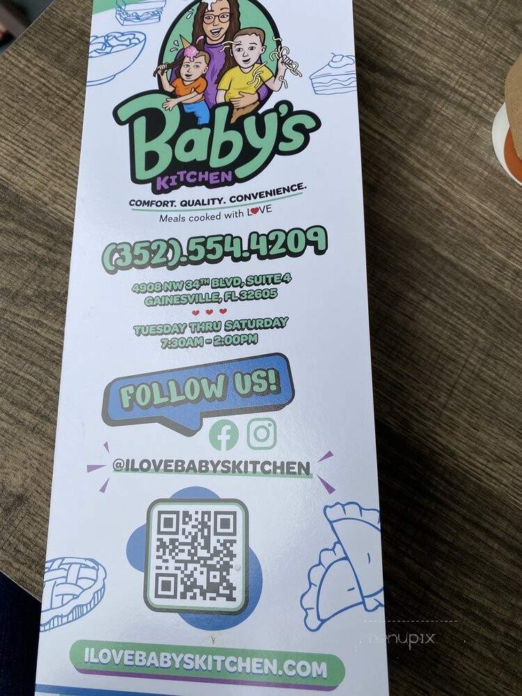 Baby's Kitchen & Ice Cream Shop - Gainesville, FL menu_pic