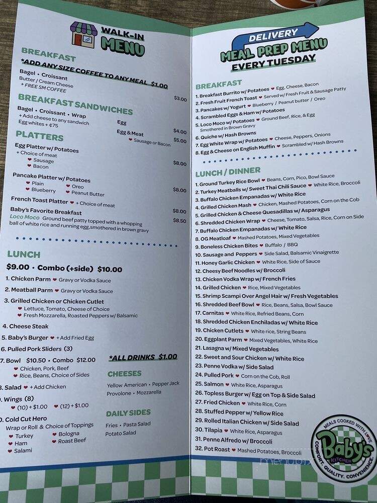 Baby's Kitchen & Ice Cream Shop - Gainesville, FL menu_pic