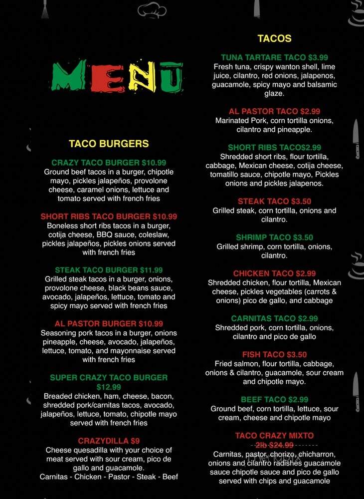 Taco Crazy - Miami, FL menu_pic