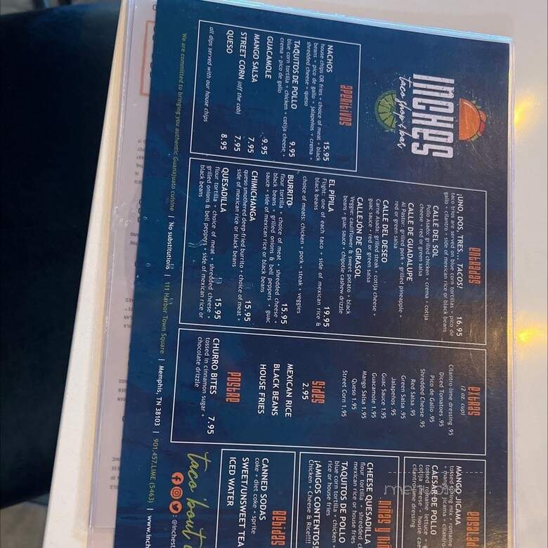 Inches Taco Shop & Bar - Memphis, TN menu_pic