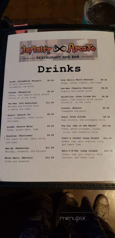 Infinity Arcade - Garland, TX menu_pic