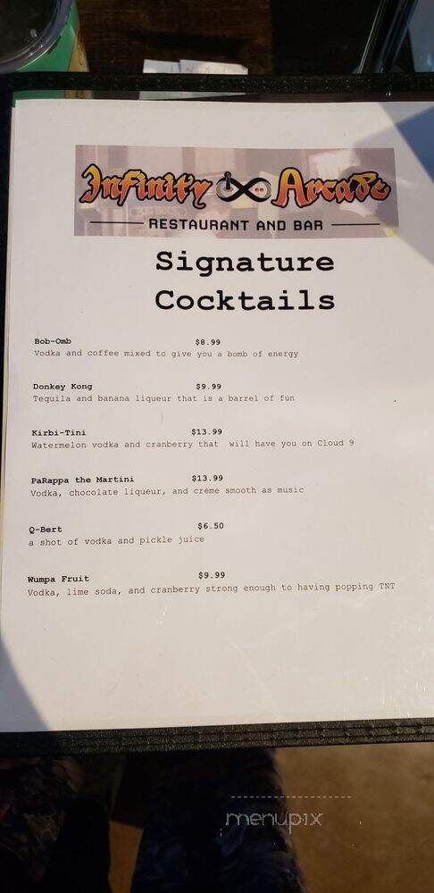 Infinity Arcade - Garland, TX menu_pic