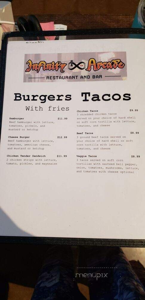 Infinity Arcade - Garland, TX menu_pic