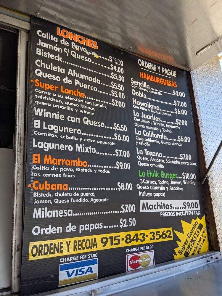 Super Lonches - El Paso, TX menu_pic