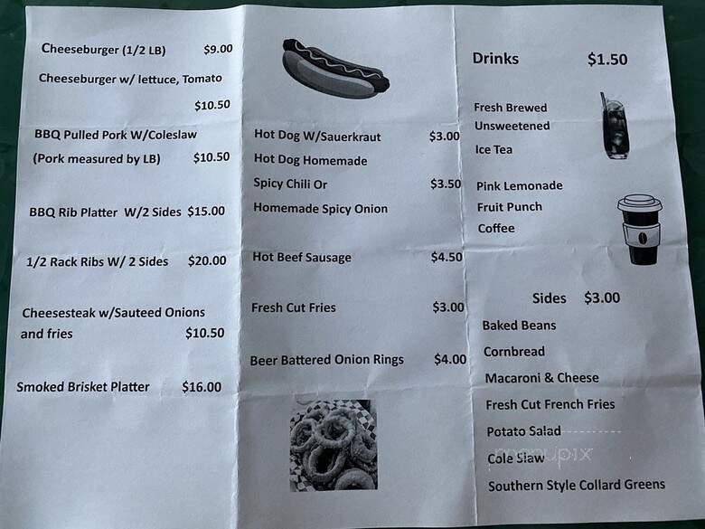 Coach's Roadside BBQ - Monticello, NY menu_pic