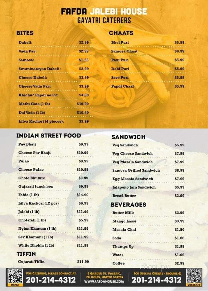 Fafda Jalebi House - Passaic, NJ menu_pic