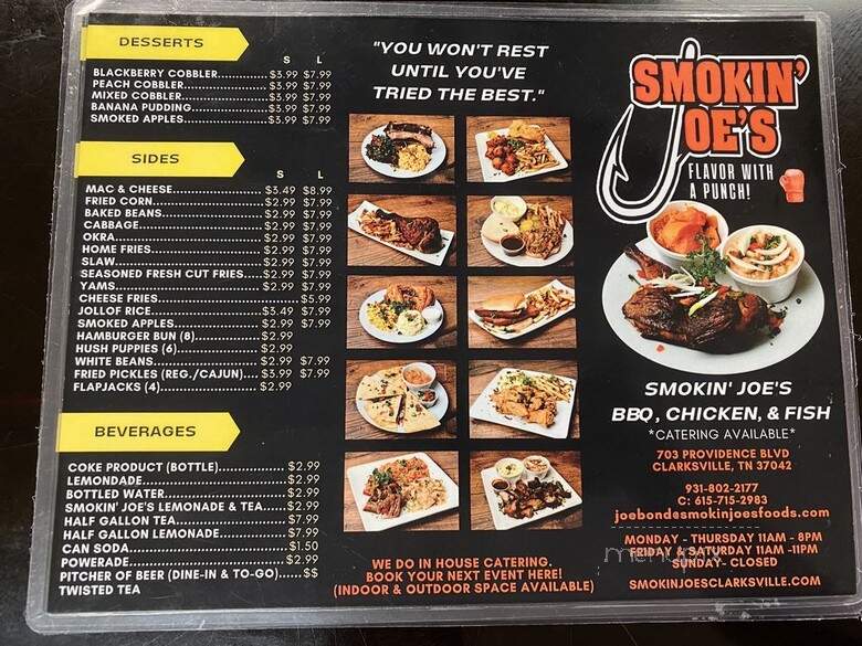 Smokin' Joe's Clarksville - Clarksville, TN menu_pic