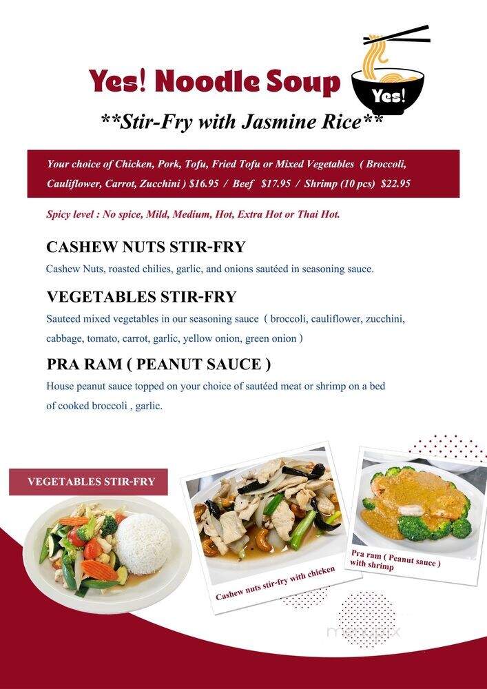 Yes! Noodle Soup - Fairbanks, AK menu_pic