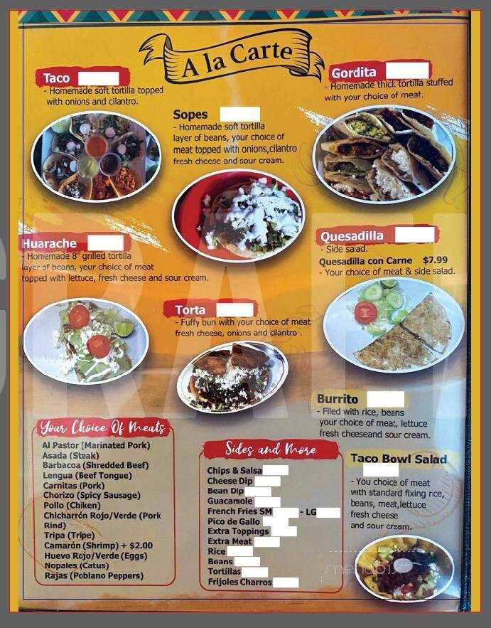 El Gallito - Shelbyville, TN menu_pic