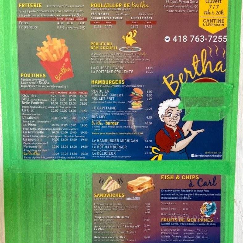 Bertha Bonne Bouffe - Sainte-Anne-des-Monts, QC menu_pic