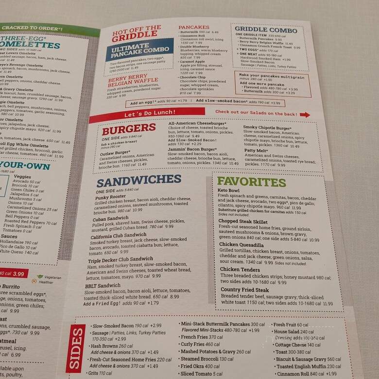 Jimmy's Egg - Amarillo, TX menu_pic