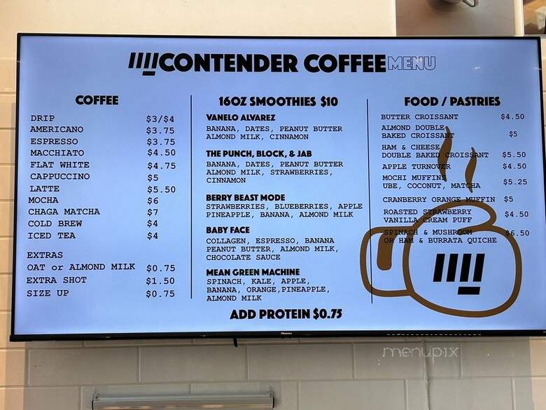 Contender Coffee - San Francisco, CA menu_pic