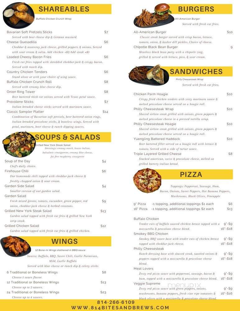 Bites & Brews - Johnstown, PA menu_pic