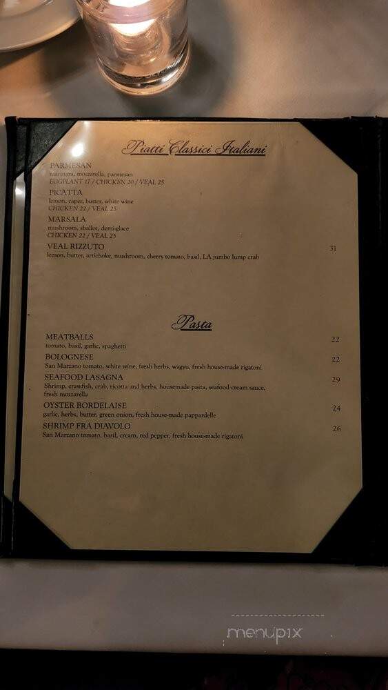 Rizzuto's Ristorante & Chop House - Gretna, LA menu_pic