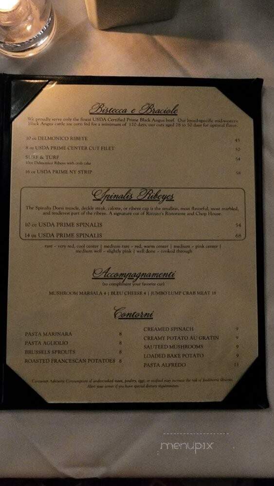 Rizzuto's Ristorante & Chop House - Gretna, LA menu_pic