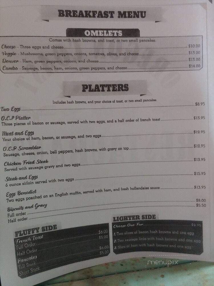 Oregon Pizzeria Chowder House and Grill - Reedsport, OR menu_pic
